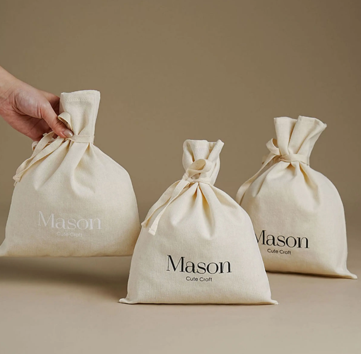 Tas Serut Katun dengan Desain  - Luxury Skincare Logo ulasan dan harga