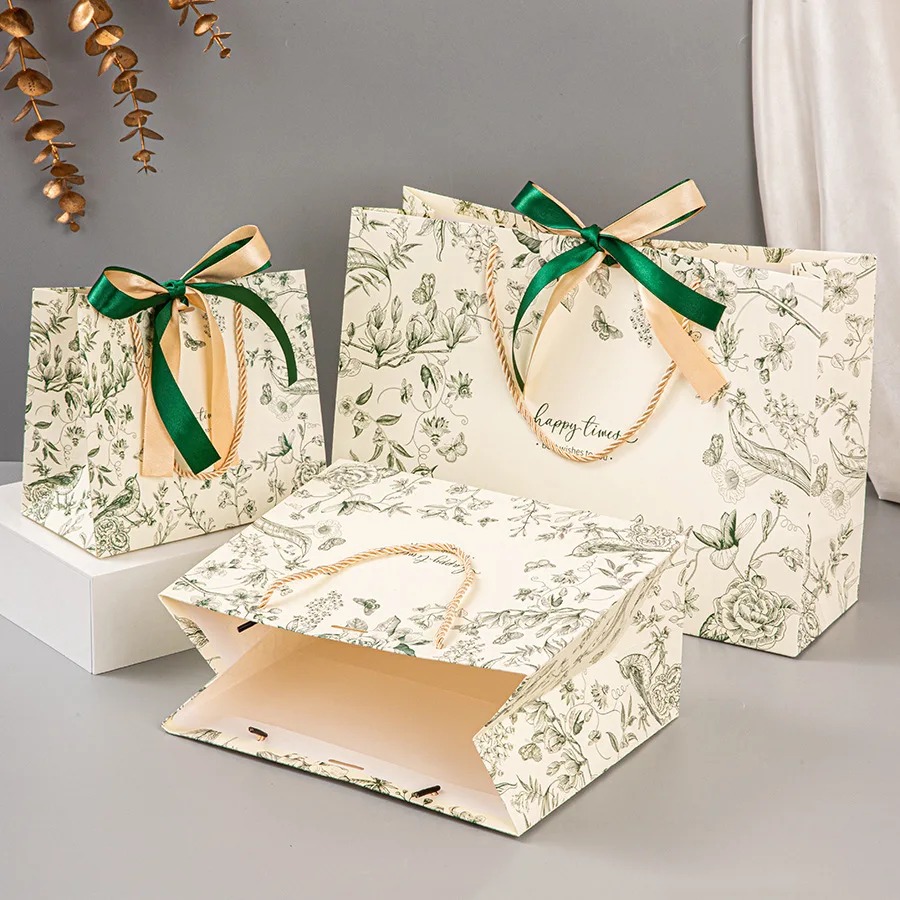 10Pcs Tas Hadiah Kertas Motif  - Luxury Skincare Packaging ulasan dan harga
