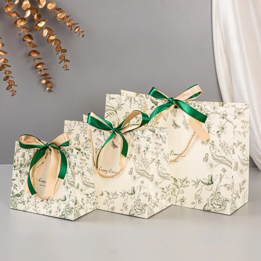 10Pcs Tas Hadiah Kertas Motif  - Luxury Skincare Packaging ulasan dan harga